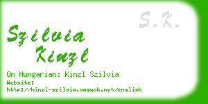 szilvia kinzl business card